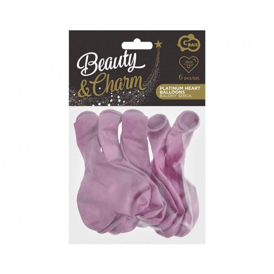 Balloons Beauty&Charm, Platinum light pink hearts, 12"/6 pcs. 1 Balloons Beauty&Charm, Platinum light pink hearts, 12"/6 pcs. 1
