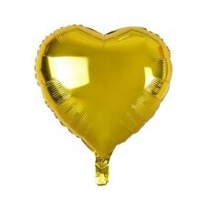 Folinis širdies formos balionas "Širdelė", blizgi aukso (37 cm)