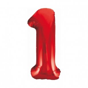 Folinis balionas "Skaičius 1", raudonos spalvos, 85cm