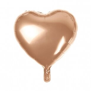 Folinis širdies formos balionas "Širdelė", rožinio aukso (37 cm)
