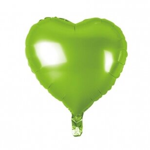 Folinis širdies formos balionas "Širdelė", žalia (37 cm)