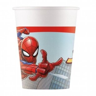 Puodeliai popieriniai Žmogus voras "Spiderman Crime Fighter" (8vnt/200ml)