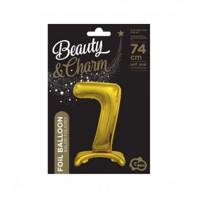 B&C standing foil balloon Digit 7, gold, 74 cm 1 B&C standing foil balloon Digit 7, gold, 74 cm 1