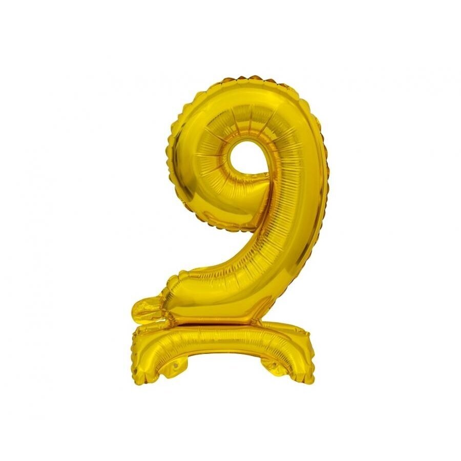 B&C foil balloon Standing digit 9, gold, 38 cm B&C foil balloon Standing digit 9, gold, 38 cm