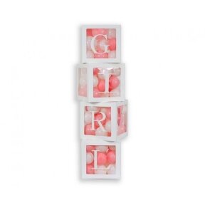 Balloon box set, 35 cm with printed letters GIRL / 4 pcs.