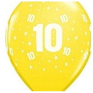 Balionas "Skaičius 10", geltonas (1 vnt./30cm)