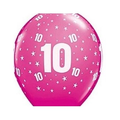 Balionas "Skaičius 10", rožinis (1 vnt./30cm) Balionas "Skaičius 10", rožinis (1 vnt./30cm)