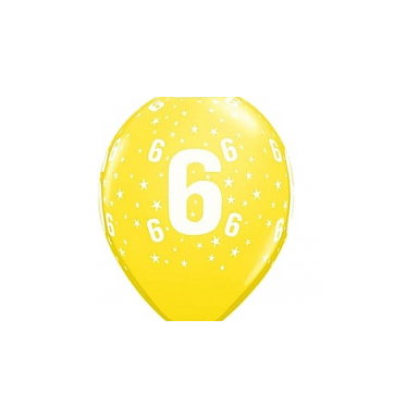 Balionas "Skaičius 6", geltonas (1 vnt./30cm) Balionas "Skaičius 6", geltonas (1 vnt./30cm)