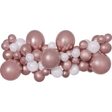 Balionų girlianda - arka "Pasidaryk pats", rožinio aukso, balta (65 vnt.) Balionų girlianda - arka "Pasidaryk pats", rožinio aukso, balta (65 vnt.)