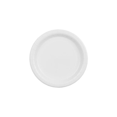 Baltos popierinės lėkštutės 18 cm (6 vnt.) – vienkartiniai indai šventėms