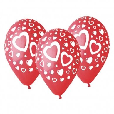 Premium Balloons "Hearts", 12" / 5 pcs Premium Balloons "Hearts", 12" / 5 pcs