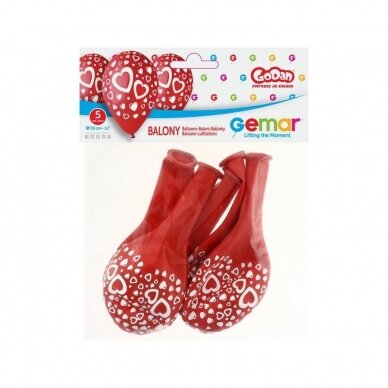Premium Balloons "Hearts", 12" / 5 pcs 1 Premium Balloons "Hearts", 12" / 5 pcs 1