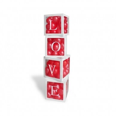Balionų dėžė, LOVE (4 vnt./35x35) 2 Balionų dėžė, LOVE (4 vnt./35x35) 2