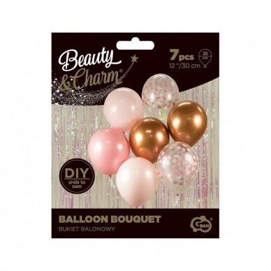 B&C Balloon Bouquet, pink and copper, 7 pcs. 1 B&C Balloon Bouquet, pink and copper, 7 pcs. 1