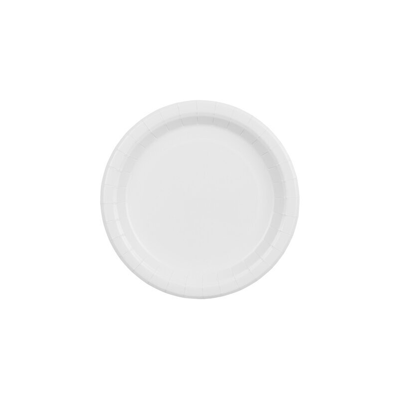 Baltos popierinės lėkštutės 18 cm (6 vnt.) – vienkartiniai indai šventėms