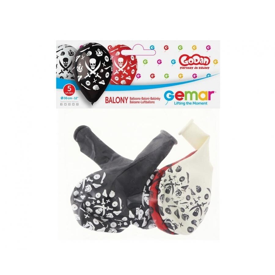 Premium Balloons "Pirates", 12" / 5 pieces Premium Balloons "Pirates", 12" / 5 pieces