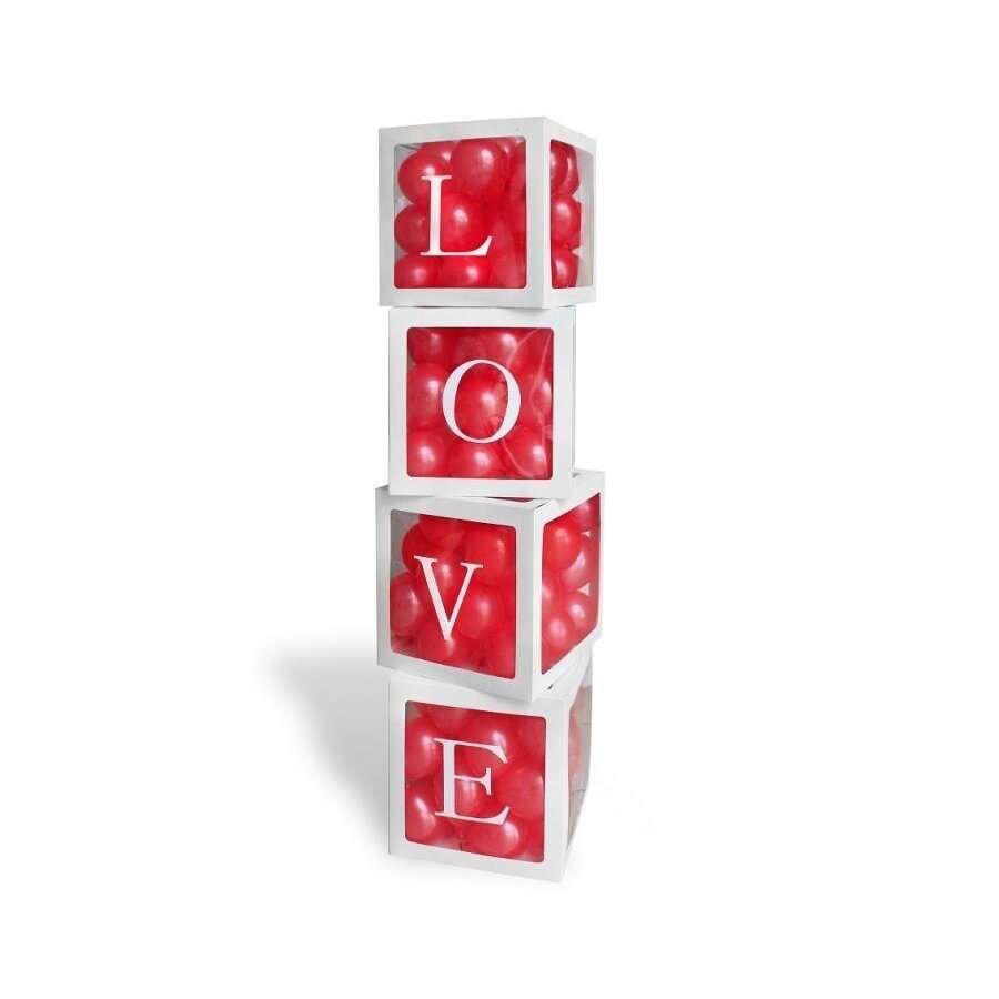 Balionų dėžė, LOVE (4 vnt./35x35) 2 Balionų dėžė, LOVE (4 vnt./35x35) 2