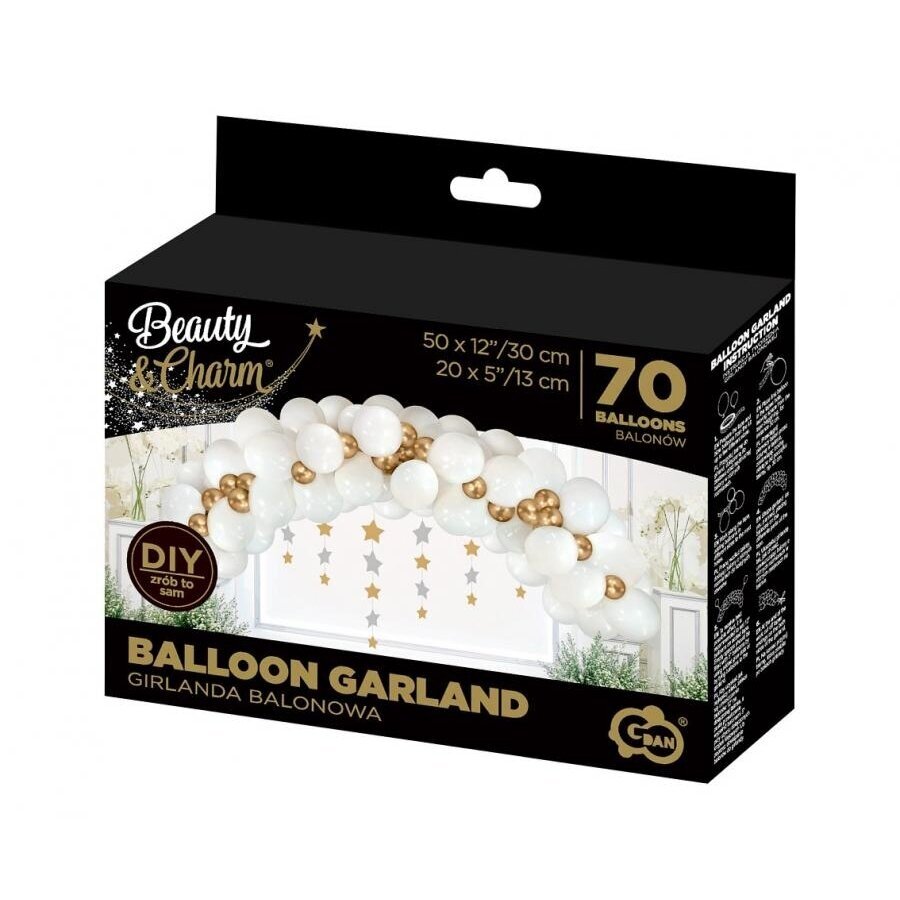 Balloon garland B&C, white and gold, 70 pcs 1 Balloon garland B&C, white and gold, 70 pcs 1