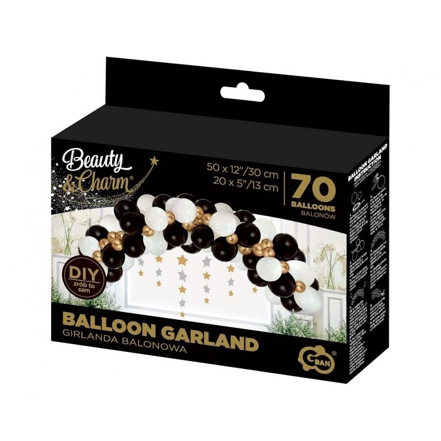 Balloon garland B&C, white, gold and black, 70 pcs 1 Balloon garland B&C, white, gold and black, 70 pcs 1