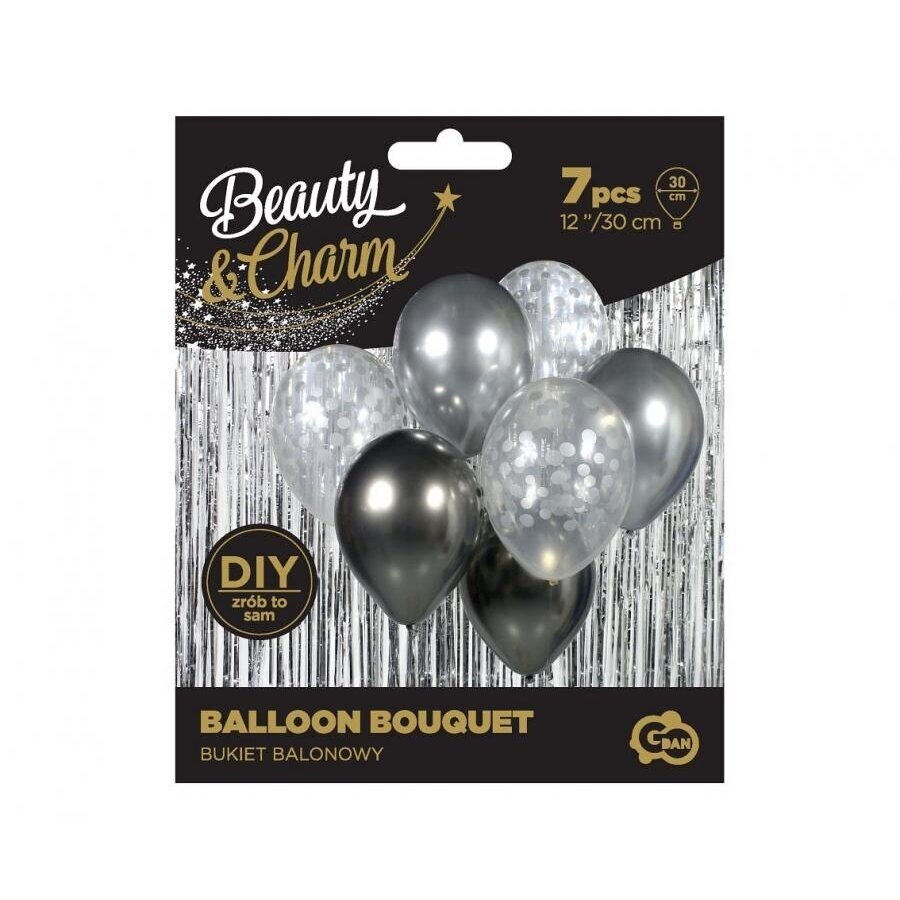 Balloon bouquet B&C Silver & Graphite, 7 pcs 2 Balloon bouquet B&C Silver & Graphite, 7 pcs 2