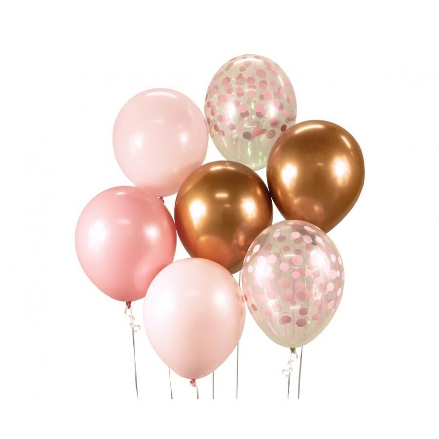 B&C Balloon Bouquet, pink and copper, 7 pcs. B&C Balloon Bouquet, pink and copper, 7 pcs.