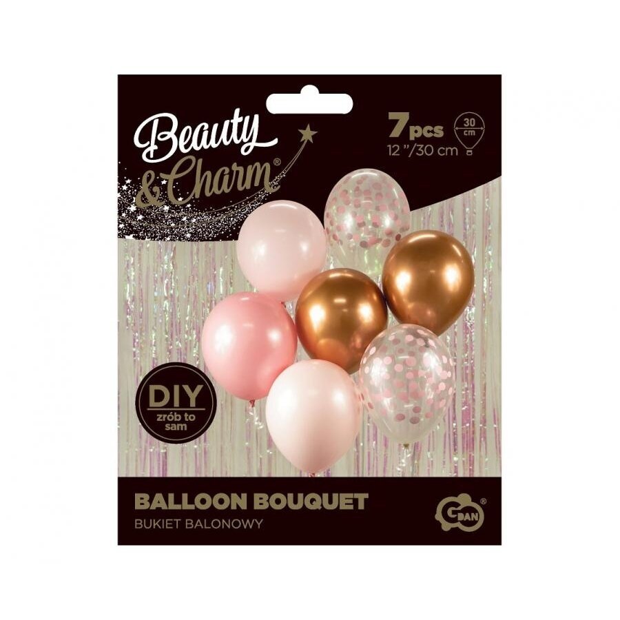 B&C Balloon Bouquet, pink and copper, 7 pcs. 1 B&C Balloon Bouquet, pink and copper, 7 pcs. 1