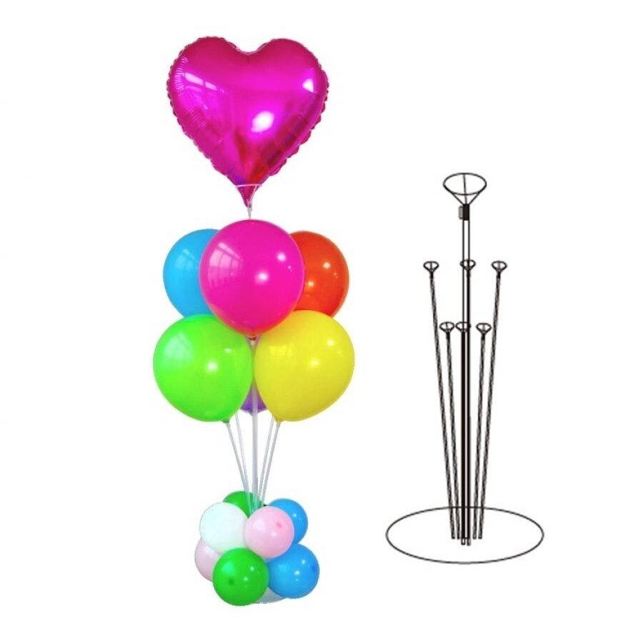 Balionų stovas 6+1 vnt. balionų puokštei (74 cm) Balionų stovas 6+1 vnt. balionų puokštei (74 cm)