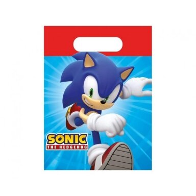 Dovanų maišeliai svečiams su ežiukas Sonikas "Sonic" (20x16cm/4vnt) Dovanų maišeliai svečiams su ežiukas Sonikas "Sonic" (20x16cm/4vnt)