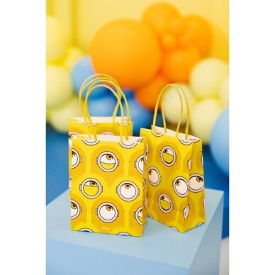 Dovanų maišeliai „Minions“ (Pakalikai), 12 × 15,5 × 6 cm, 6 vnt. – vaikų gimtadieniui 1