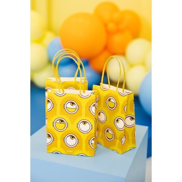 Dovanų maišeliai „Minions“ (Pakalikai), 12 × 15,5 × 6 cm, 6 vnt. – vaikų gimtadieniui 1