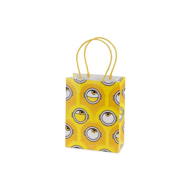 Dovanų maišeliai „Minions“ (Pakalikai), 12 × 15,5 × 6 cm, 6 vnt. – vaikų gimtadieniui