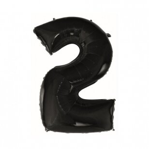 Folinis balionas "Skaičius 2", juodos spalvos, 92cm