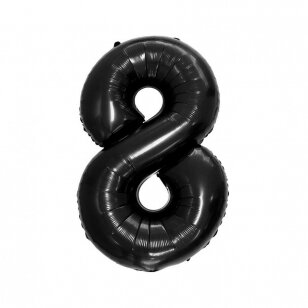 Folinis balionas "Skaičius 8", juodos spalvos, 92cm