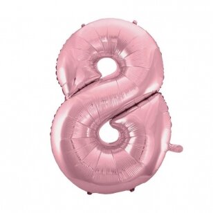 Folinis balionas "Skaičius 8", rausvas, 92cm