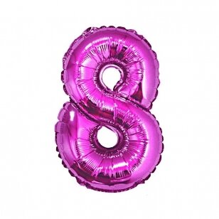 Folinis balionas "Skaičius 8", ryškiai rožinis, 91cm