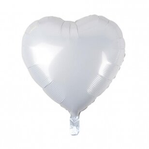 Folinis širdies formos balionas "Širdelė", balta (37 cm)