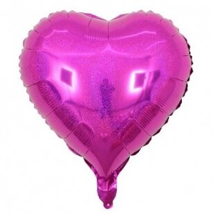 Folinis širdies formos balionas "Širdelė", ryškiai rožinis (37 cm)