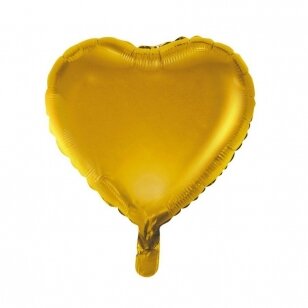 Folinis širdies formos balionas "Širdelė", matinė aukso (37 cm)