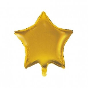 Folinis žvaigždės formos balionas "Žvaigždutė", Aukso (44 cm)