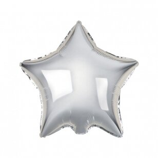 Folinis žvaigždės formos balionas "Žvaigždutė", sidabro (44 cm)