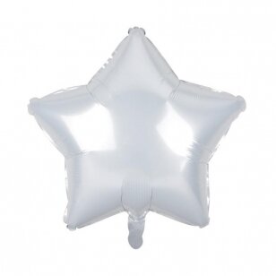 Folinis žvaigždės formos balionas "Žvaigždutė", Balta (44 cm)