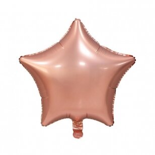 Folinis žvaigždės formos balionas "Žvaigždutė", Rožinio aukso (44 cm)
