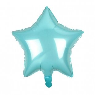Folinis žvaigždės formos balionas "Žvaigždutė", Žydra melsva (44 cm)