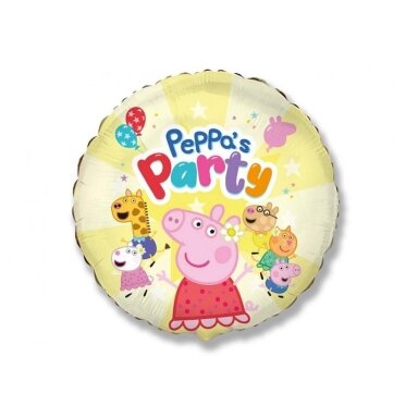 Folinis balionas „Peppa Pig“ 45 cm, geltonas – Kiaulytės Pepos gimtadienio balionas Folinis balionas „Peppa Pig“ 45 cm, geltonas – Kiaulytės Pepos gimtadienio balionas