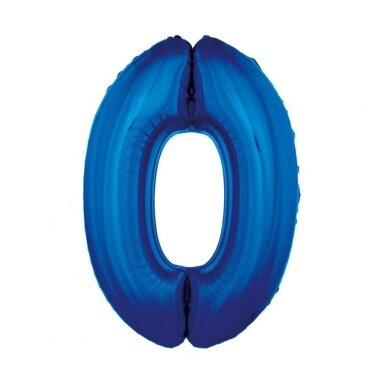 Folinis balionas "Skaičius 0", mėlynos spalvos, 92cm Folinis balionas "Skaičius 0", mėlynos spalvos, 92cm