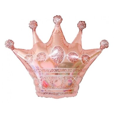 Folinis balionas „Karūna“ 83x65 cm, rožinio aukso – princesės gimtadienio dekoracija Folinis balionas „Karūna“ 83x65 cm, rožinio aukso – princesės gimtadienio dekoracija