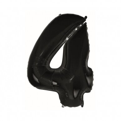 Foil balloon B&C digit 4, black, 92 cm Foil balloon B&C digit 4, black, 92 cm