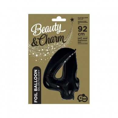 Foil balloon B&C digit 4, black, 92 cm 1 Foil balloon B&C digit 4, black, 92 cm 1
