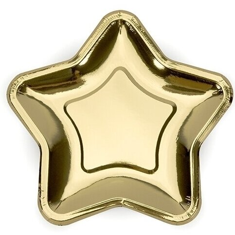 Forminės popierinės lėkštutės žvaigždės "Aukso žvaigždė", auksinės stipriai blizgios (6 vnt./18 cm) Forminės popierinės lėkštutės žvaigždės "Aukso žvaigždė", auksinės stipriai blizgios (6 vnt./18 cm)