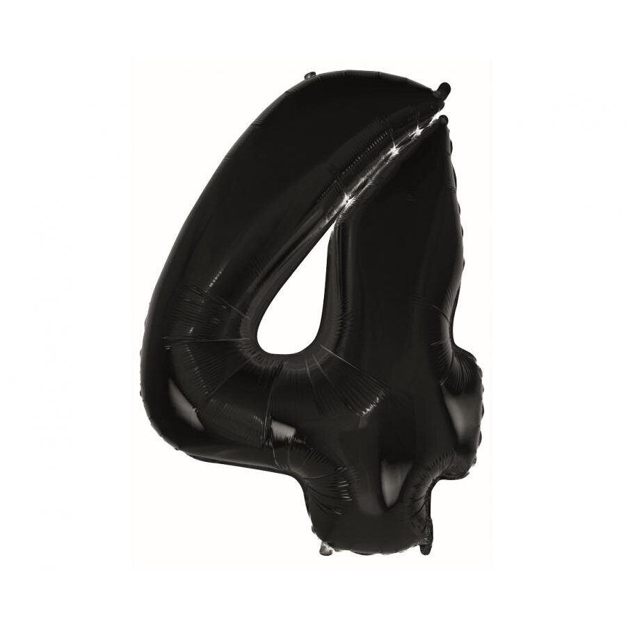 Foil balloon B&C digit 4, black, 92 cm